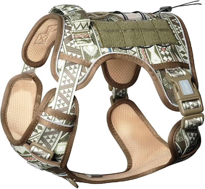 AUROTH Tactical Dog Harness for Large Dogs No Pull Adjustable Pet Harness Reflective K18 Working Training Easy Control Pet Vest Military Service Dog Harnesses