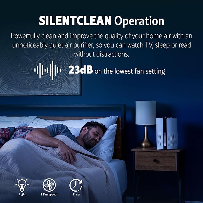 Kenmore PM1010 Air Purifiers for Bedroom Up to 348 Sq.Foot with H13 True HEPA Filter, Child Lock, Sleep Mode for Small Rooms