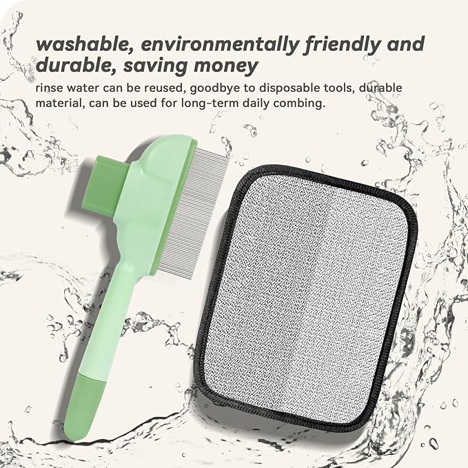 Pet Hair Removal Kit – Static Hair Removal Glove & Shedding Comb for Cats & Dogs, Removes Hair from Clothing, Furniture, Carpets & Bedding, Tackles Tangles, Fleas & Dander