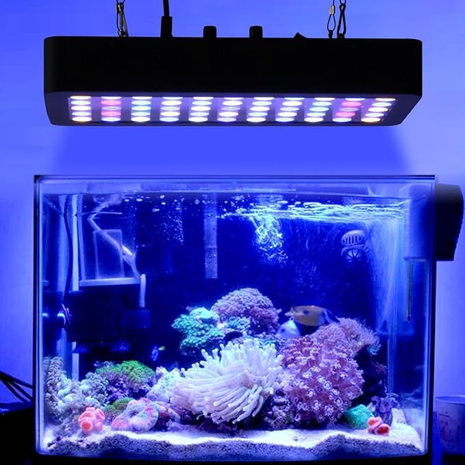 ARKNOAH LED Aquarium Light 165W, Full Spectrum Fish Tank Light Dimmable Brightness for Freshwater and Saltwater Aquariums, Energy-Efficient Coral & Plant Growth