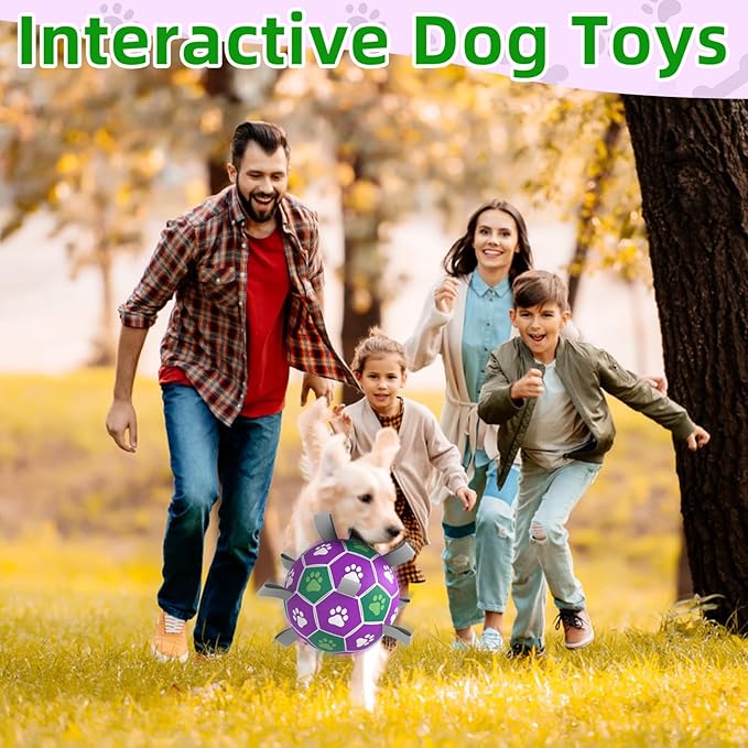 Dog Toys Soccer Ball with Nylon Strap, Puppy Birthday Gifts, Dog Outdoor Toys, Durable Fetch Ball Dogs Toy for Puppy Small Medium Breed (6 inch)