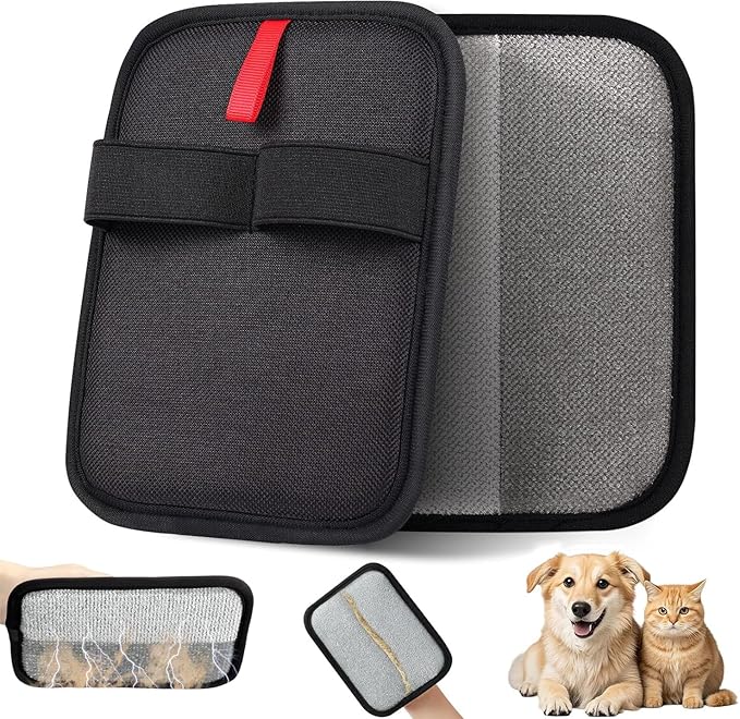 Upgraded Thickened Electrostatic Pet Hair Removal Gloves Brush,2025 New Reusable Cat Dog Hair Remover Grooming Gloves,Double Sided Washable Static Animal Fur Removal Tool for Couch,Carpet, Clothes,Car