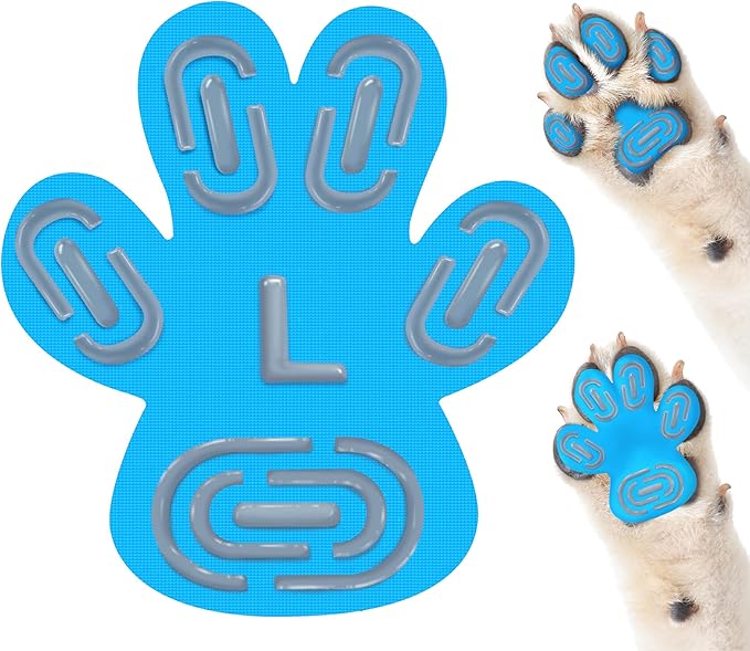 Non-Slip Dog Paw Protector Pads for Senior Dogs, Dog Paw Adhesive Pads on Hardwood Floor,Senior Pets Essentials with Strong Traction,Puppy Grippers,Blue,12 Sets 48 pc L