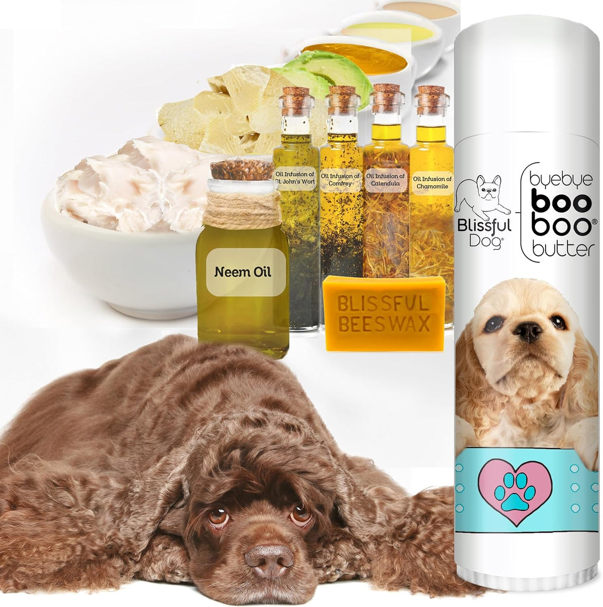 The Blissful Dog .50 oz Tube Cocker Spaniel Booboo Butter
