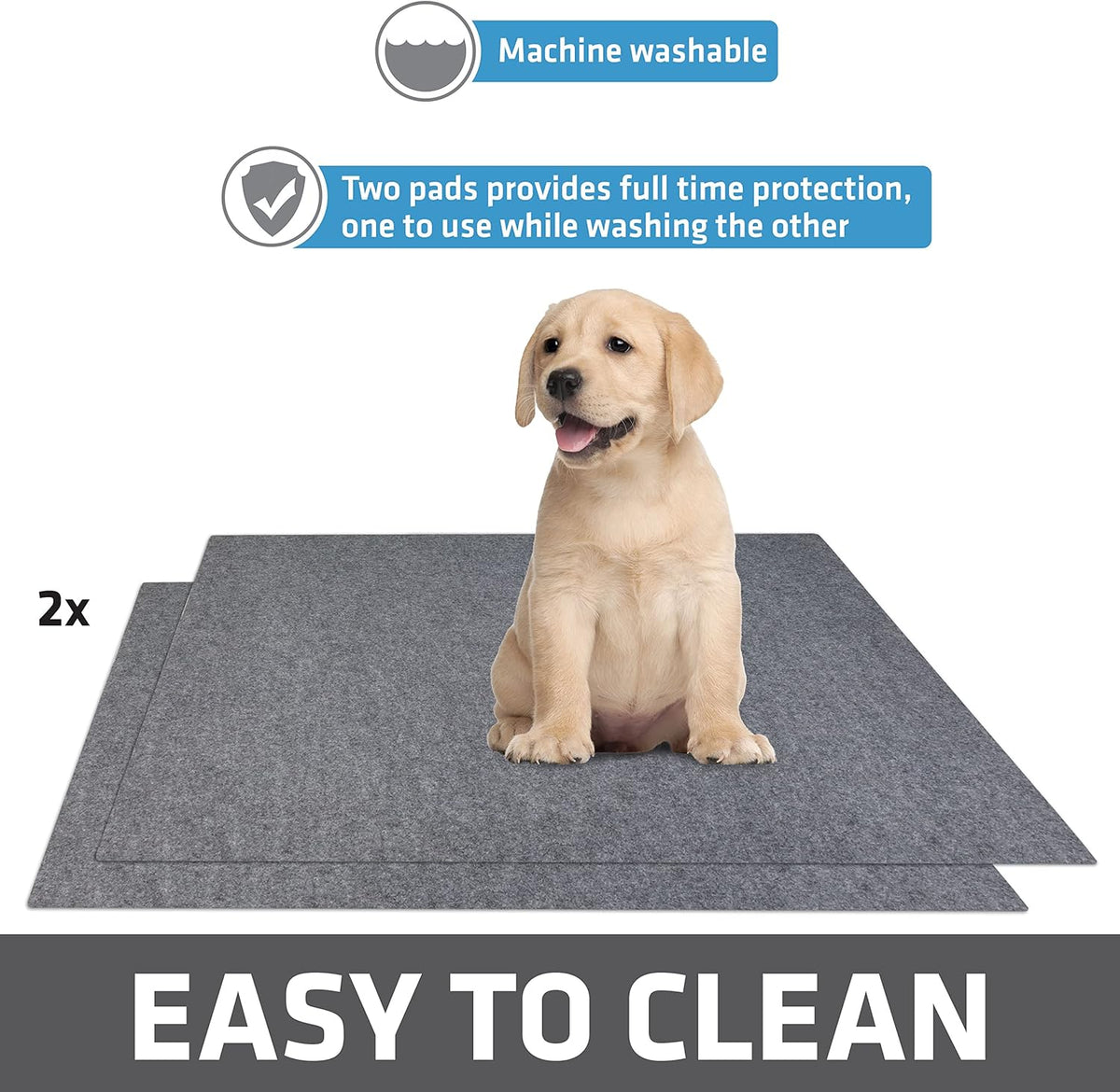 Drymate 12-Pack Washable Pee Pads for Dogs (29x36), Waterproof, Absorbent, Slip-Resistant, Reusable Pet Training Potty Puppy Mats, Housebreaking, Incontinence Bed Pads, Crate, Kennel (USA Made)