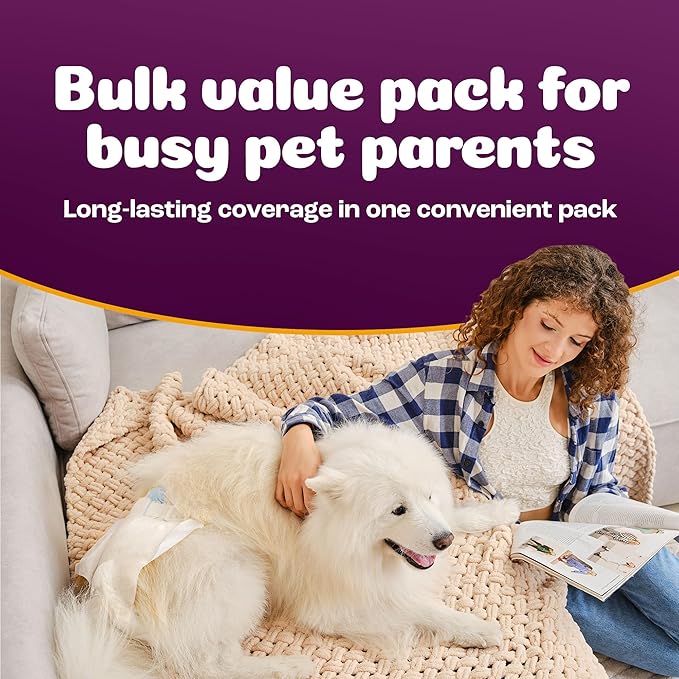 Inspire Pet Care Dog Diapers Female Dogs | Bulk Value Doggie Incontinence, Accidents, for Heat, Pee or Period and Housebreaking (Large (30 Count))