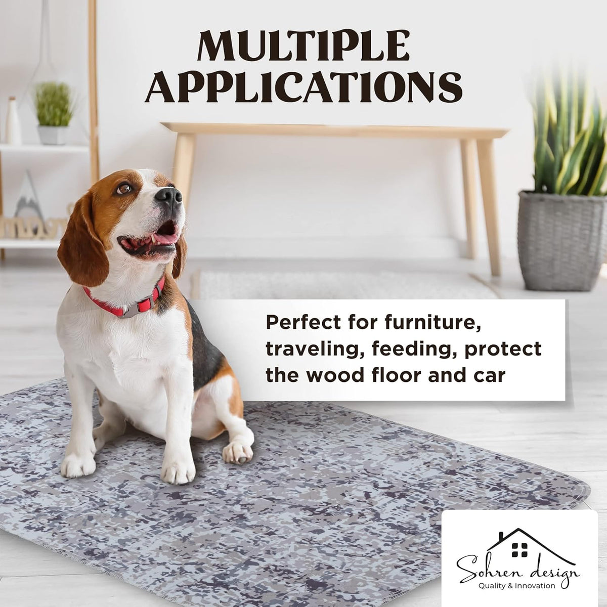 Washable Dog Pee Pads (2-Pack) - Reusable Pet Mats for Floor, Waterproof, Whelping & Potty Pads for Dogs, Crate Liner for Small, Medium, Large Pets (24" x 36")