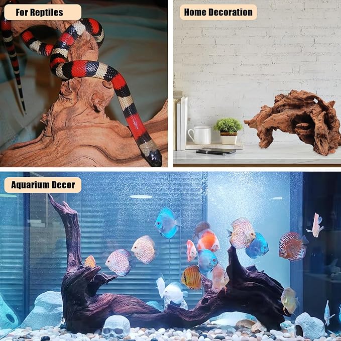 LYPHARD AQUARIUMS Natural Driftwood for Aquarium, 9-14" Large Assorted Branch Pieces Decorations for Reptile Hide, Fish Tank