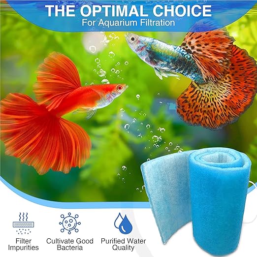 Big Kahuna Aquarium Filter Floss Rolls – 12-inch Pond and Aquarium Filter Media – 1-inch Thick Wet/Dry Aquarium Filter Pad – 10ft - Bonded Filter Media Pad for Freshwater or Marine Aquariums, Ponds
