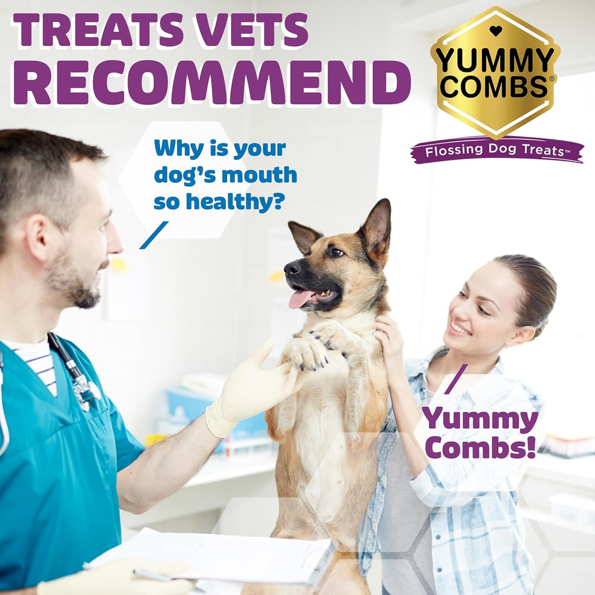 Dog Dental Treats – Vet VOHC Approved, Removes Tartar & Cleans Teeth – Yummy High Protein Chicken Treat for Large Dogs (Mini Pack, 6 Count)