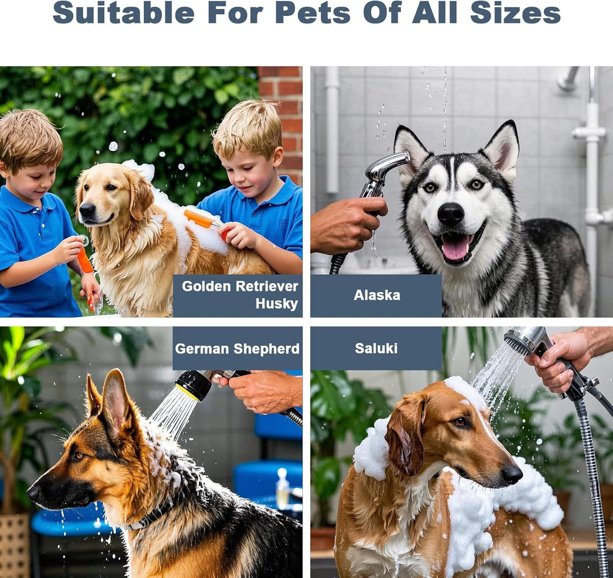 62" Professional Stainless Steel Dog Bathing Station, Large Dog Washing Station W/Dog Bath Brush, Washing Gloves, Floor Grate, Dog and Cat Bath Tub, Dog Washing Sink (62 Inch Right Door)