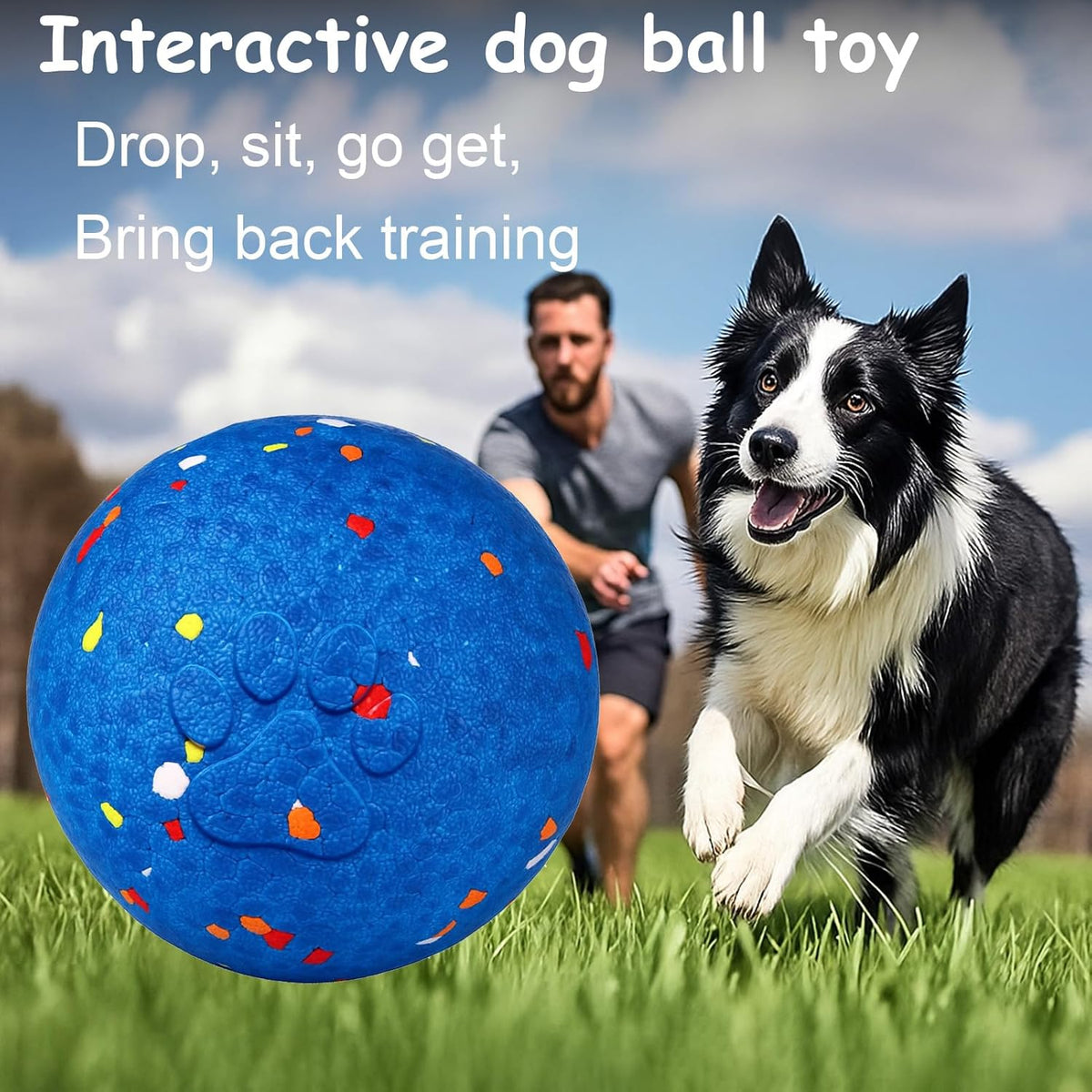 AIERSA Interactive Dog Ball Toys To Keep Them Busy, Automatic Bouncy Moving Rolling Ball Toy Anti Boredom, Self Play Smart Electric Active Balls for Medium Large Dogs,E-TPU Material for Inside Outside