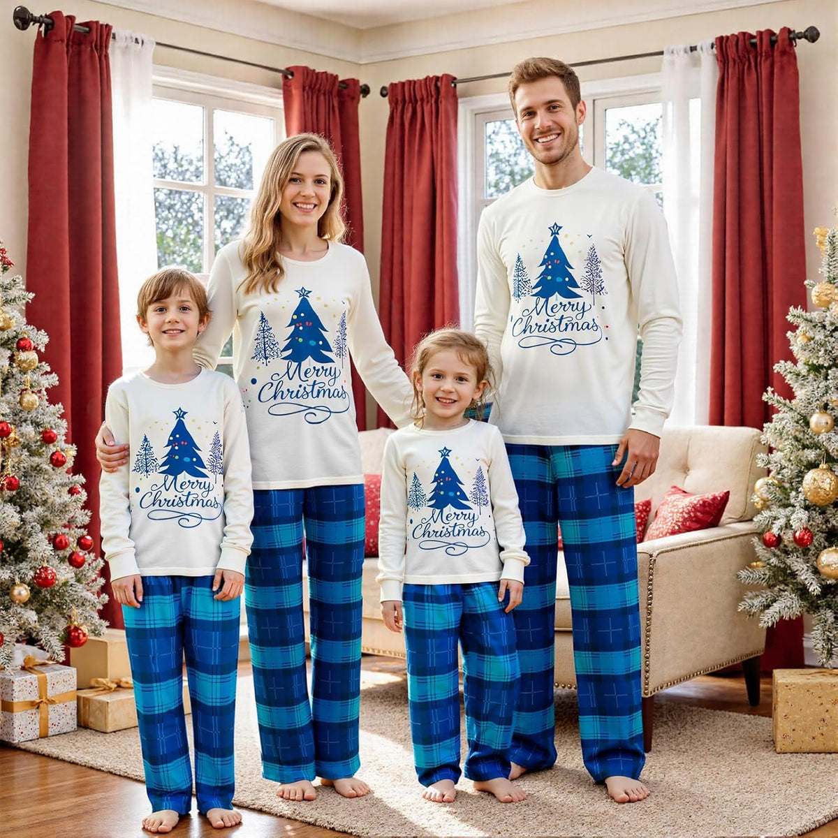 Matching Family Christmas Pajamas Set - Xmas Sleepwear PJs