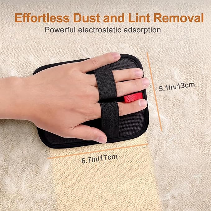 4 Pack Electrostatic Pet Hair Removal Gloves, Reusable Washable Dog & Cat Hair Remover Gloves for Furniture, Carpet, Car Seats, Effortless Cleaning