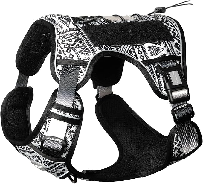 AUROTH Tactical Dog Harness for Large Dogs No Pull Adjustable Pet Harness Reflective K13 Working Training Easy Control Pet Vest Military Service Dog Harnesses
