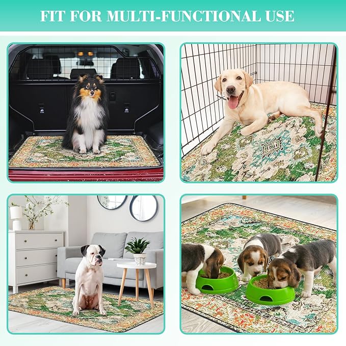 Thicken Washable Pee Pads for Dogs, 2 Pack Waterproof Reusable Pee Pads for Dogs，36"x48" Super Absorbent Leakproof Dog Pads, Non-Slip Potty Pads for Floor, Crate, Couch, Whelping Pads Pet Supplies