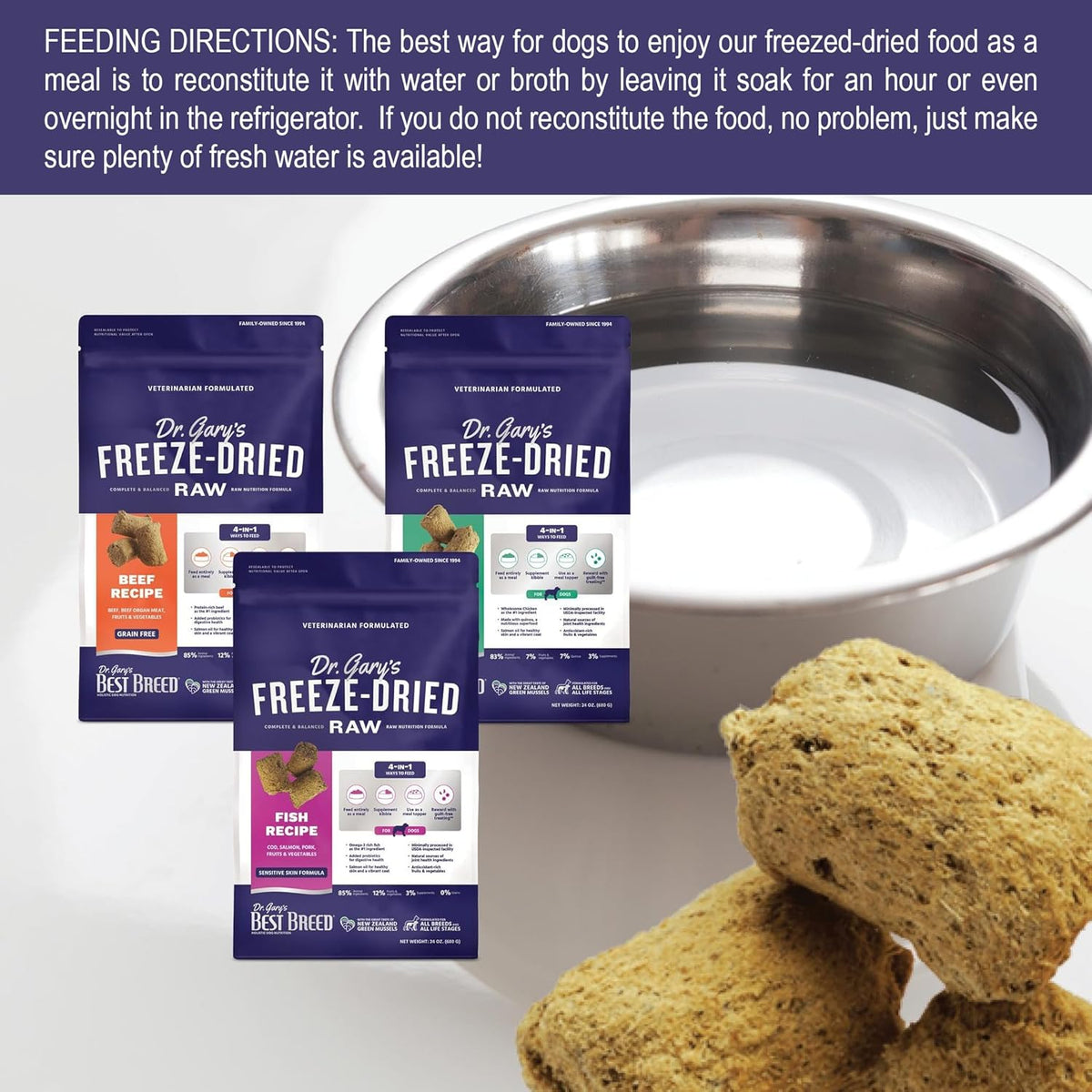 Best Breed Dr. Gary's Freeze-Dried Raw Food, Topper and Treat: Chicken Recipe - 12 oz.