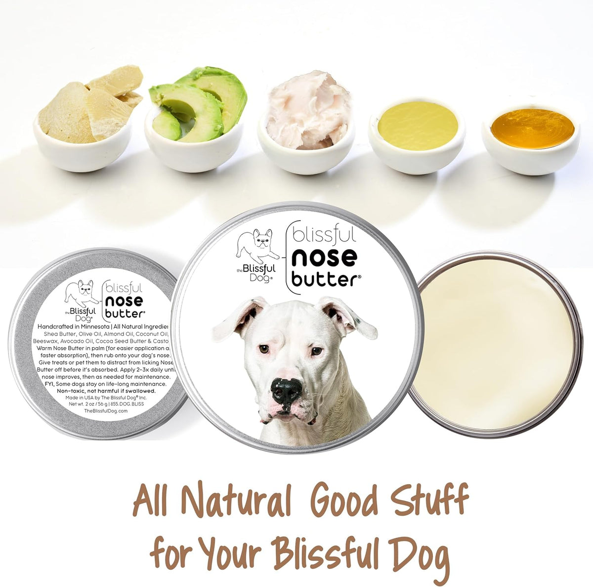 The Blissful Dog Dogo Argentino Unscented Nose Butter - Dog Nose Butter, 16 Ounce