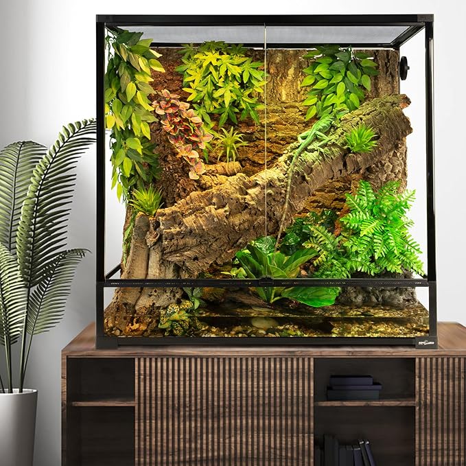 REPTI ZOO Large Tall Glass Reptile Tank 36"x18"x36", 100 Gallon Vertical Reptile Terrarium with Mesh for Chameleon Arboreal Lizard Frog, Paludarium Vivarium Tank