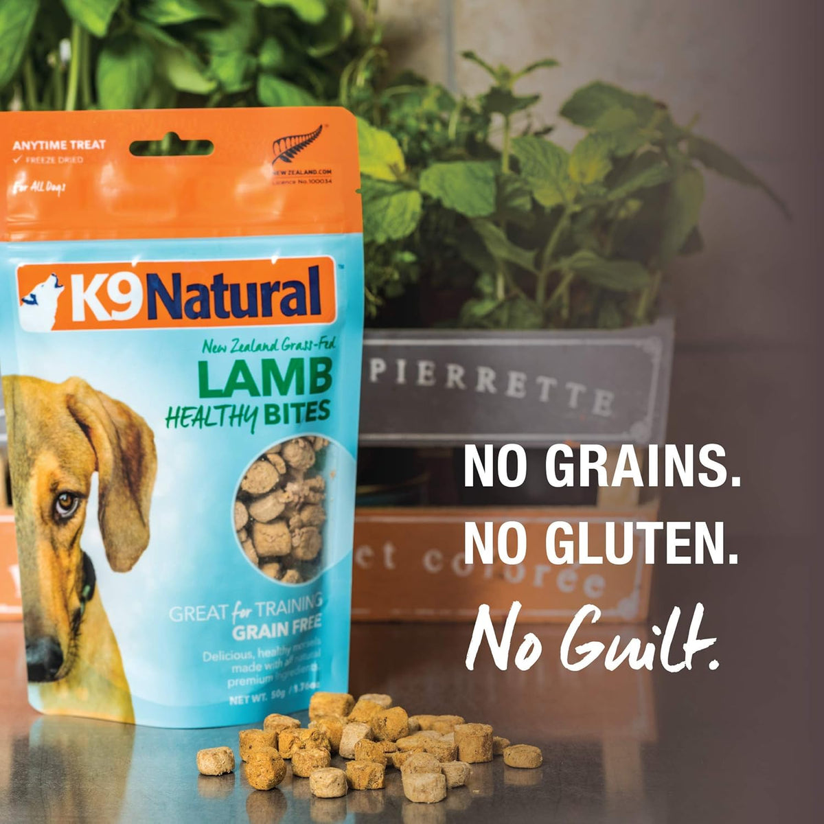 K9 Natural, Freeze-Dried Single Ingredient Dog Treats, High-Value, Low-Calorie Protein Bites for Active Dogs, Healthy Dog Training Treats, Grain-Free Reward, Chicken, 1.76oz (Pack of 2)