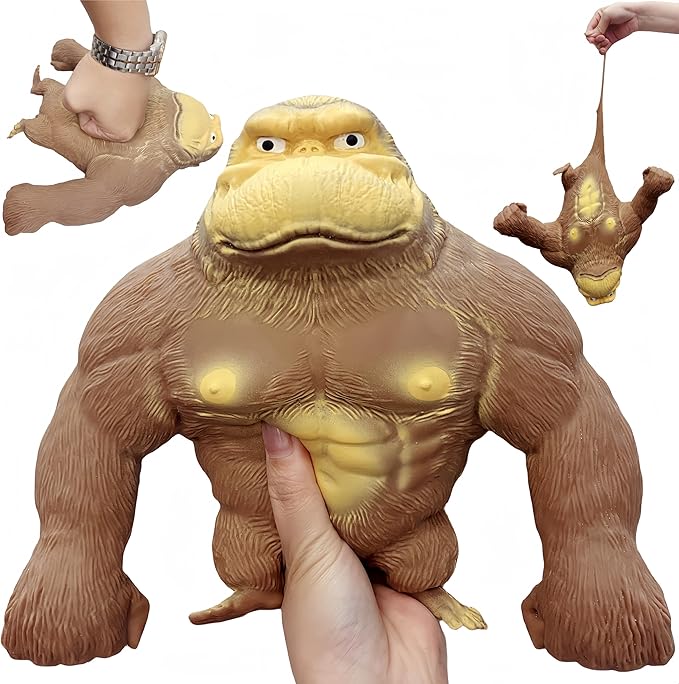 Stretchy Glue-Sand Filled Rubber Gorilla, Soft Decompression Doll, Squishy Monkey, High-Elastic Stretchable, Decompression Toy for Adults and Children