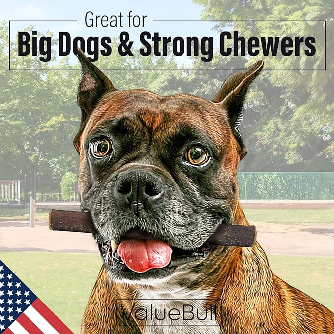 ValueBull USA Collagen Sticks for Dogs, 6 Inch Thick Chews, Natural Long-Lasting Dog Treats, 400 Count Wholesale Pack - Promotes Joint, Skin & Coat Health with Glucosamine and Chondroitin