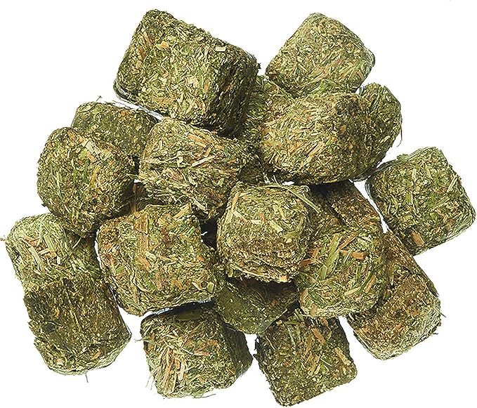 Timothy Hay Cubes 3 lb - 100% All Natural, High Fiber, Sun Cured Timothy Grass Food & Treat - Rabbits, Guinea Pigs, Chinchillas, Degus, Prairie Dogs, Tortoises, Hamsters, Gerbils, Rats & Small Pets