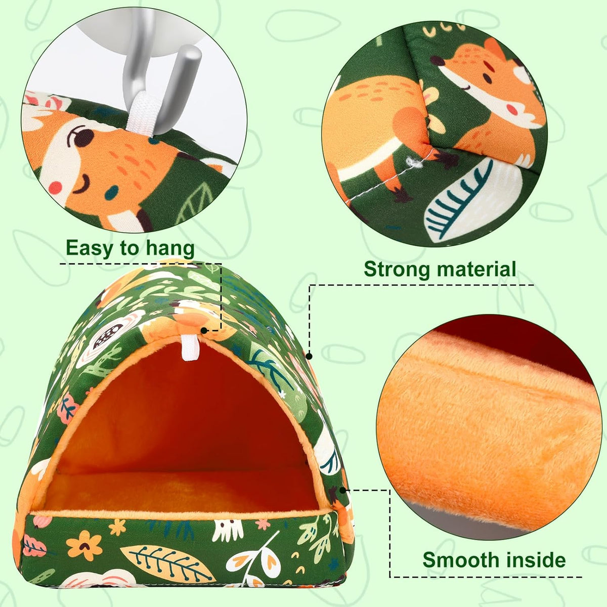 UPINS Guinea Pig Bed, Guinea Pig Hideout Washable Small Animal House Cage Accessories for Dwarf Rabbits Chinchillas Hamsters Hedgehogs Ferrets Bearded Dragons and Rats