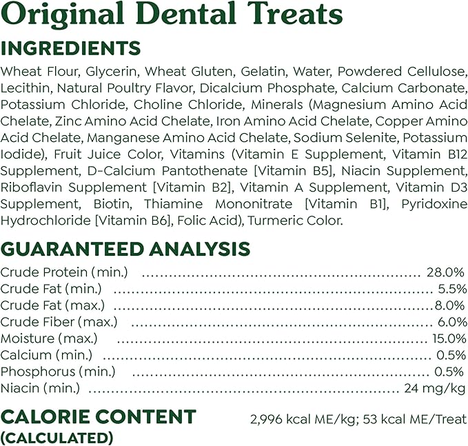 Greenies Original Petite Dental Dog Treats, (4) 30 ct Packs (120 Treats)