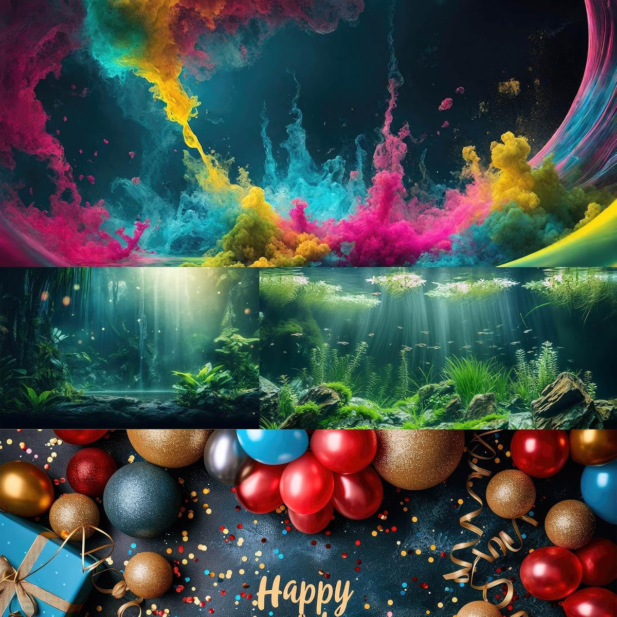 Forest Aquarium Background Fantastic Cartoon Forest Landscape with Mushrooms and Flowers Terrarium Background Fantasy Pine Tree Mysterious Mushroom Theme Fish Tank Backdrop Poster Decor 36x24in