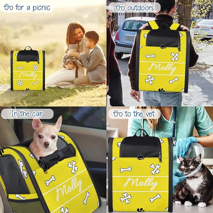 Cat Backpack Carrier-Customizable, Breathable Pet Carrier Backpack for Outdoor Travel/Vet Visits/Daily Use, Adjustable & Secure Design for Small Dogs and Cats Style8