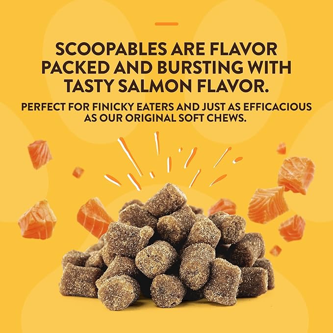 NaturVet Scoopables Quiet Moments Cat Calming Aid - Promotes Calm with Stressful Events Storms, Fireworks, Travel, Separation Anxiety - Cat Health Supplement w/Melatonin - Salmon Flavored | 5.5oz Bag