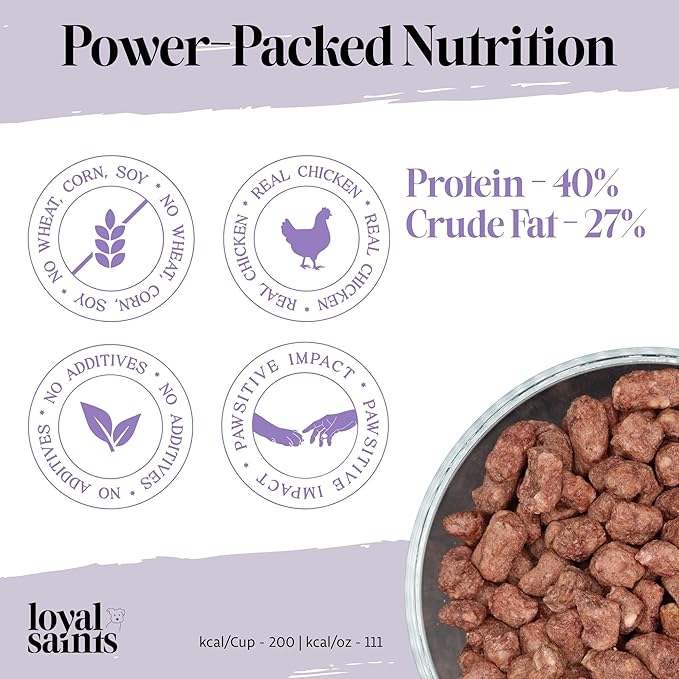 Freeze Dried Raw Dog Food - Premium Chicken Flavor with High Protein & Grain Free Dog Food for Small or Large Breeds and Picky Eaters - Versatile as Meal Topper, Pet Snack & Treats, 14 Oz
