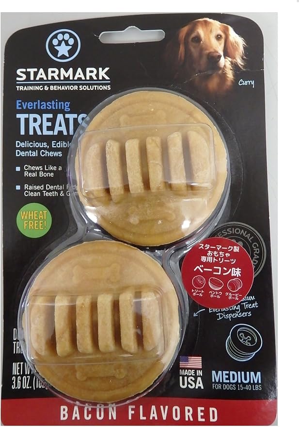 Star Mark Everlasting Bacon Dog Dental Chew, Medium, 3.6 oz