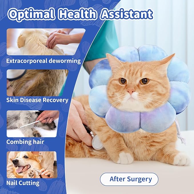 Dog Cat Surgical Recovery Cone Dog Protective Collar, Pet Recovery E-Collar Soft Neck Cone to Stop Licking Wound for Cats & Kittens Small Dog After Surgery