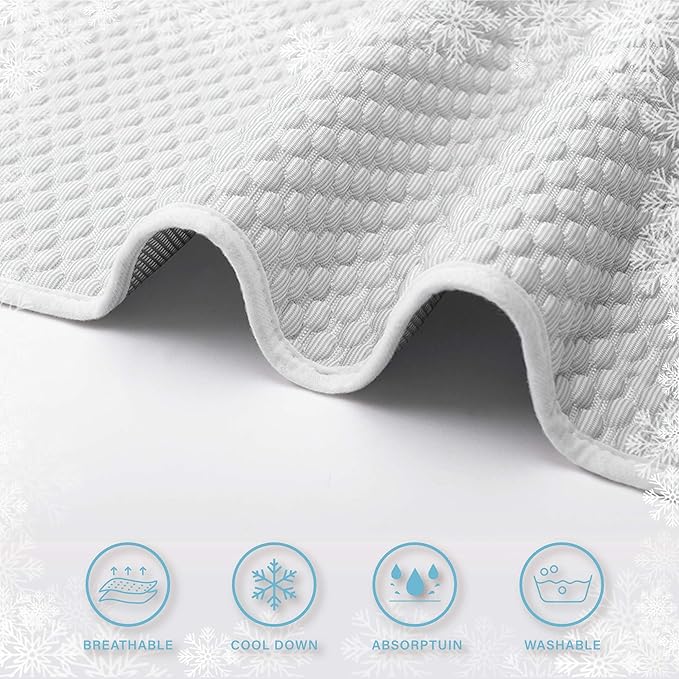 MICROCOSMOS Pet Cooling Mat & Sleeping Pad- Breathable Bubble Surface, EZ Clean. Keep Cooling for Pets, Kids and Adults in Summer.(GreyWhite, 36" x 24")