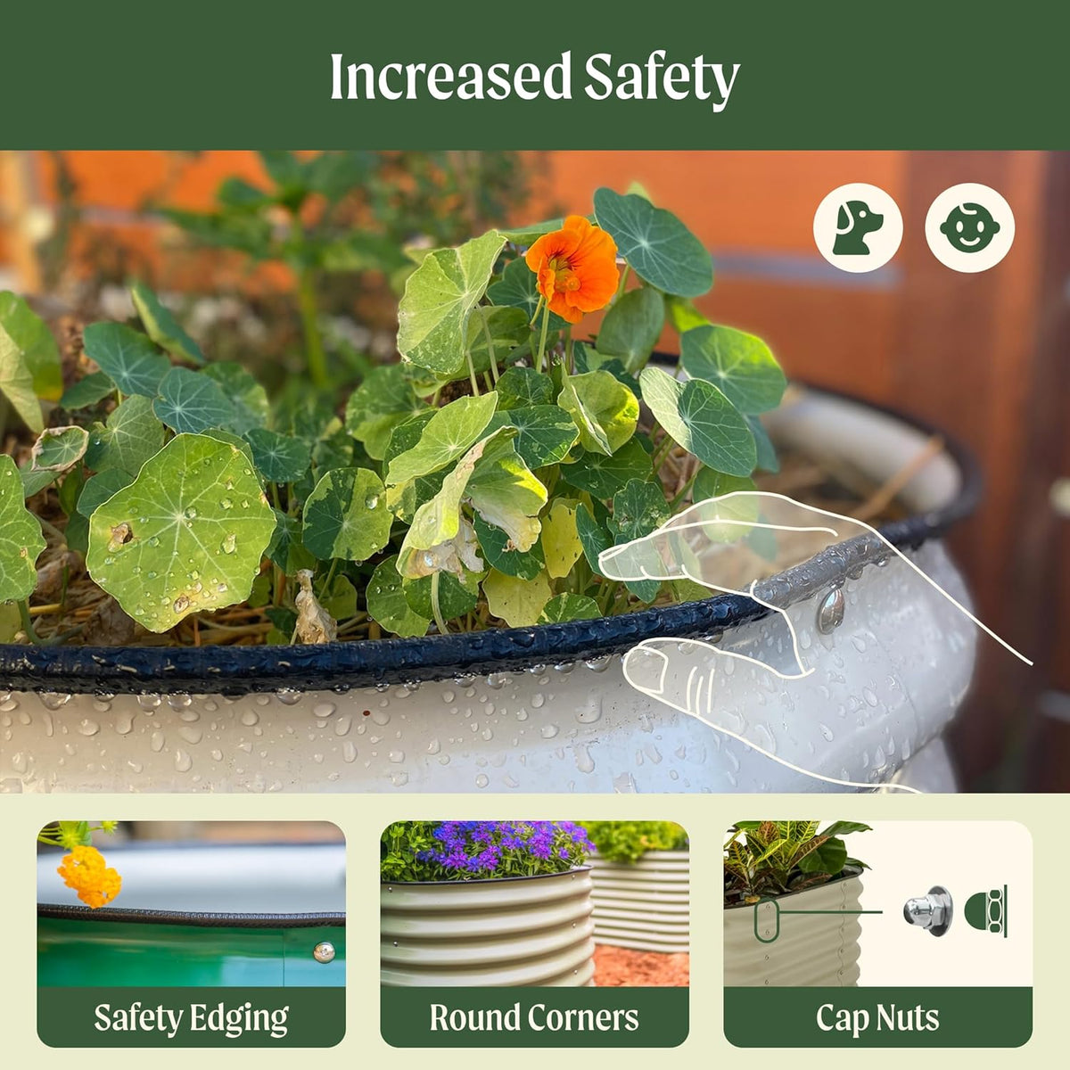 Vego garden Raised Garden Bed Kits, 17" Tall 9 in 1 8ft x 2ft Metal Raised Planter Bed for Vegetables Flowers Ground Planter Box, Sky Blue