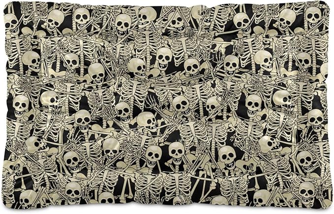 Pet Bed Fun Skull Dog Bed Mat Absorbing Non Slip Pad Pet Sleeping Mat for Small, Medium, and Large Dogs Puppy Cat 36 in x 24 in