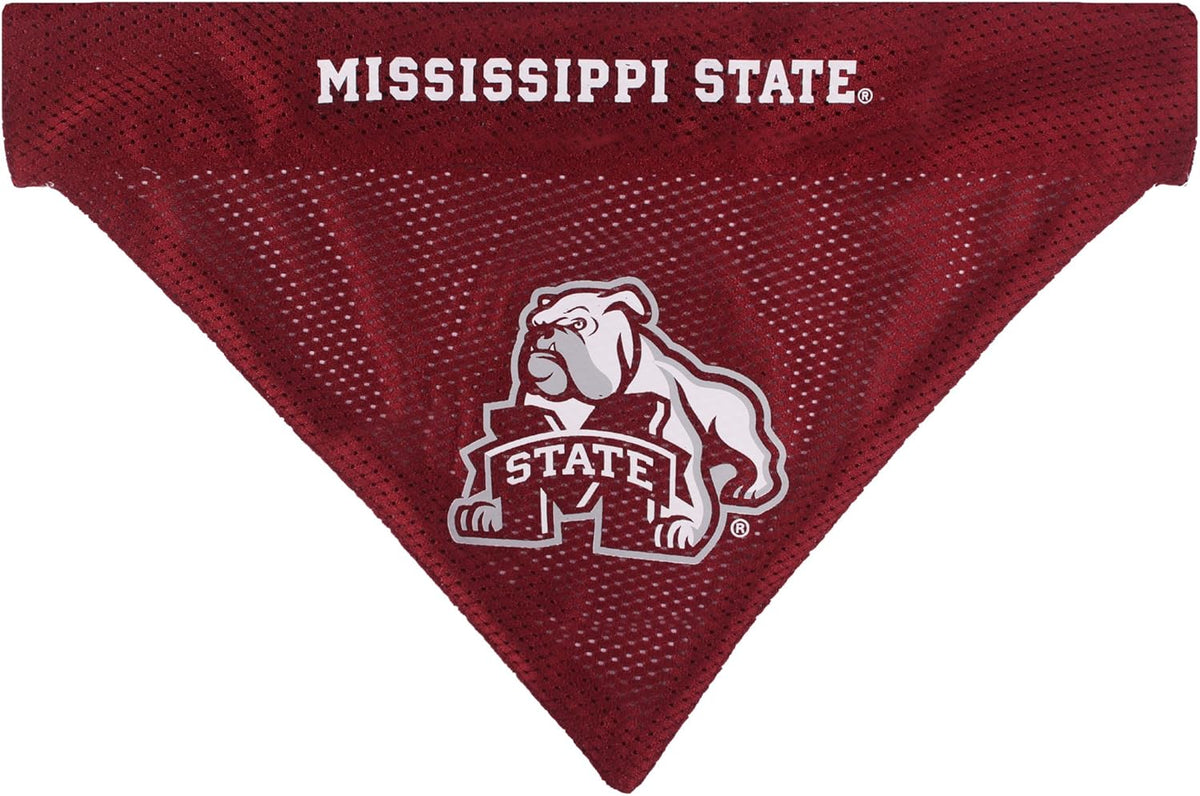 Pets First Collegiate Pet Accessories, Reversible Bandana, Mississippi State Bulldogs, Large/X-Large