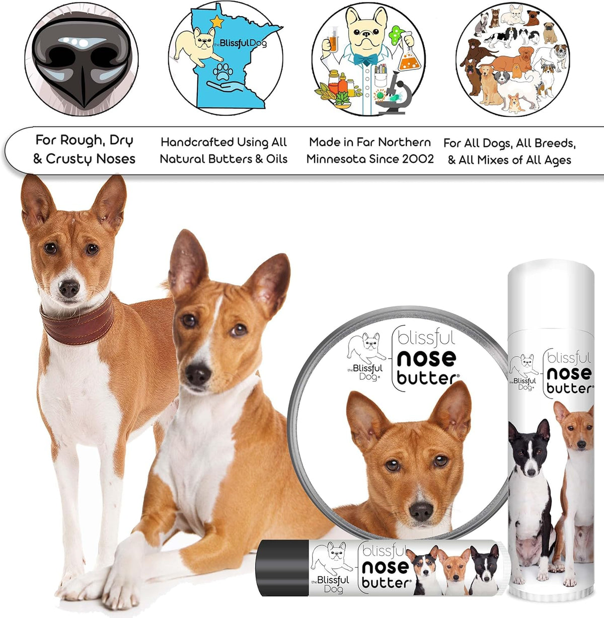 The Blissful Dog Basenji Unscented Nose Butter, 16oz
