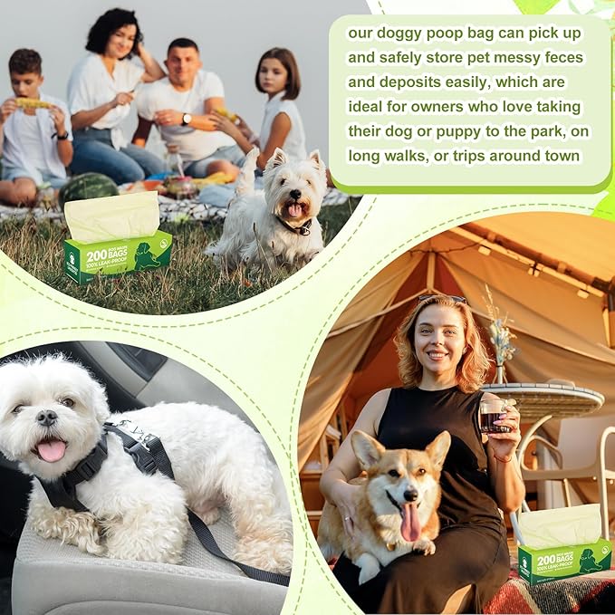 Harloon 6000 Counts Dog Poop Waste Bags 30 Rolls 12 x 8 Inches Extra Thick Strong Leak PET Proof Bags Disposable Bulk Universal Doggy Roll Waste Box for Puppy Outdoor Walking Travel(Green)