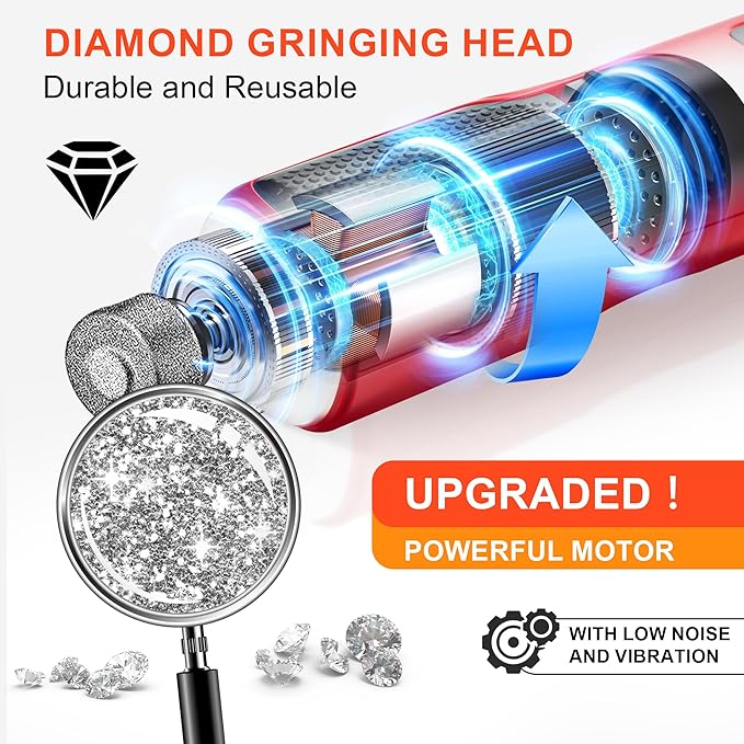 Dog Nail Grinder 7-Speed & 360° LED Light, Professional Pet Nail Grinder for Dogs and Cats, Electric Dog Nail Trimmer Painless Paws Grooming & Smoothing Tool for Large Medium Small Dogs Cats Pets