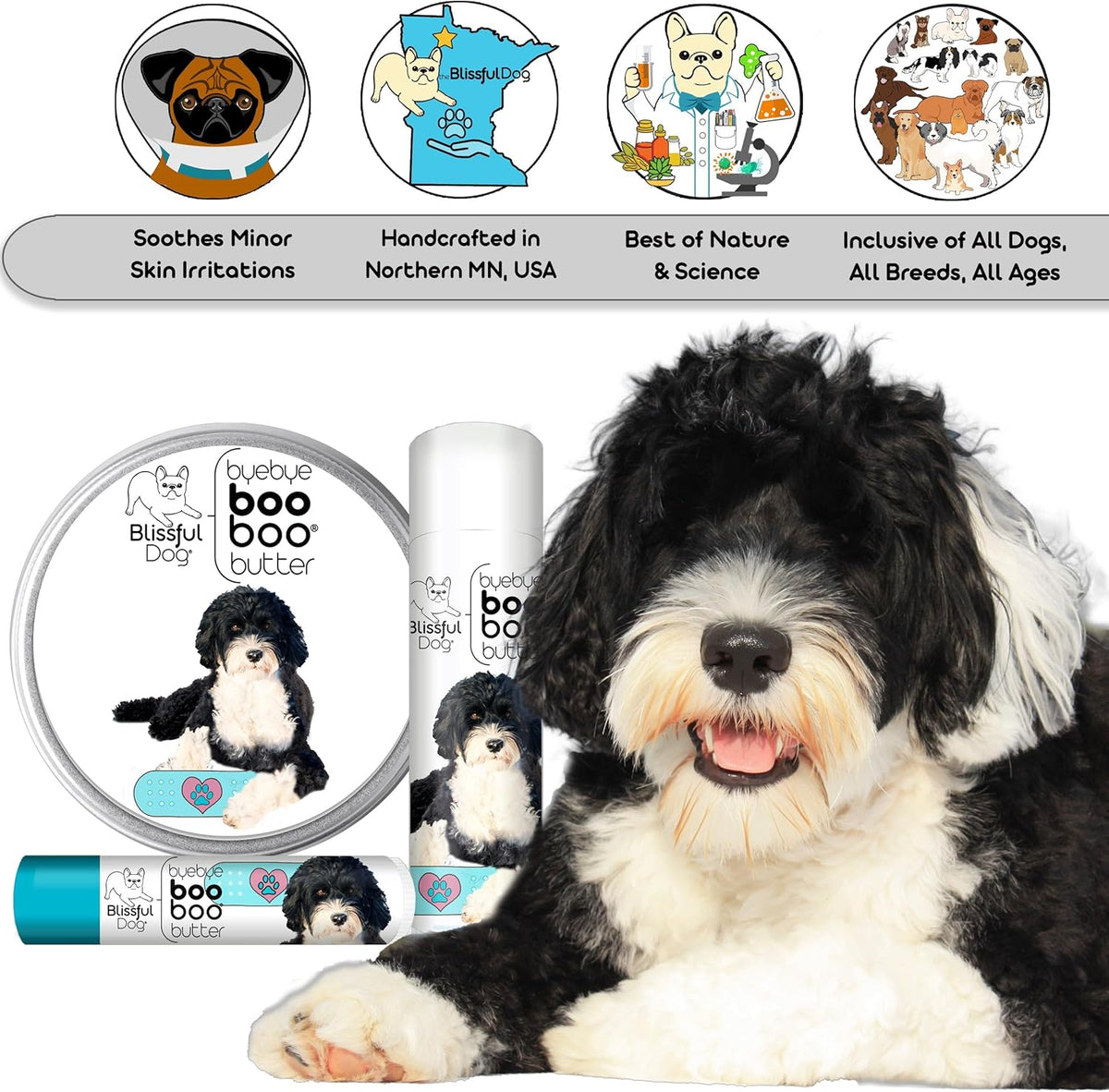 The Blissful Dog Portuguese Water Dog Boo Boo Butter, 16 oz.