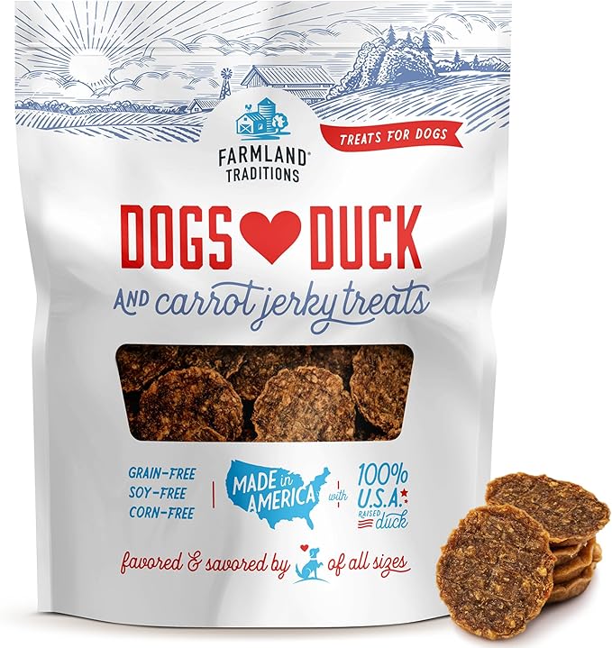 Farmland Traditions Filler Free Dogs Love Duck & Carrot Premium Jerky Treats. (13.5 oz)