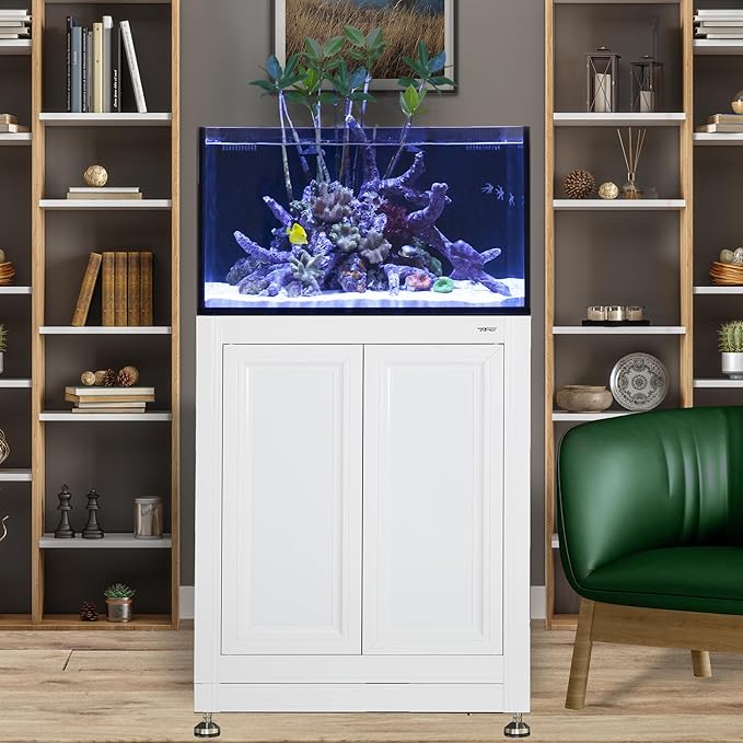 Innovative Marine Nuvo Fusion Pro 2 All in One - 50 Gallon Aquarium with White APS Stand with Leveling Frame