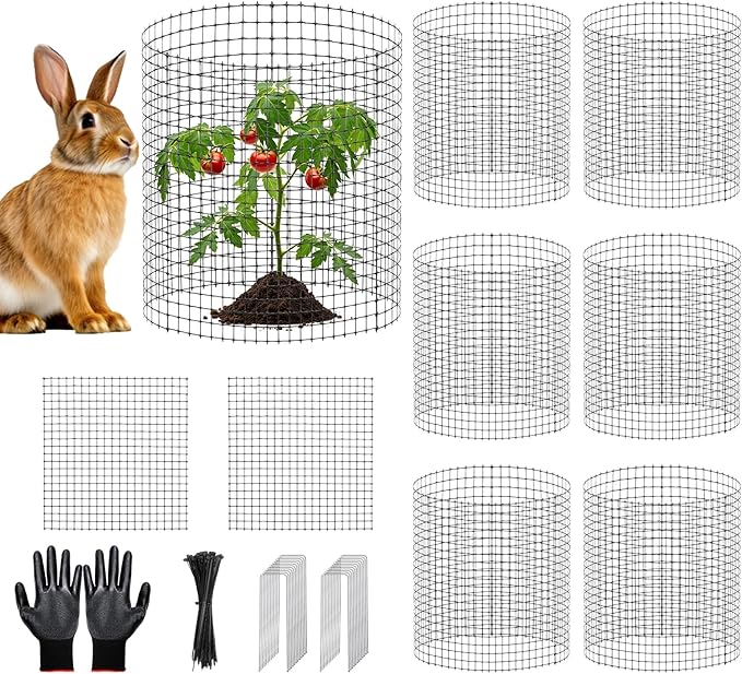 9 PCS Plant Protectors from Animals,12x12 Inch Heavy Duty Metal Plant Cages, Garden Cage to Keep Animals Out, Garden Wire Mesh Protection from Rabbit Chicken Squirrel Tree, Vegetables, Flowers