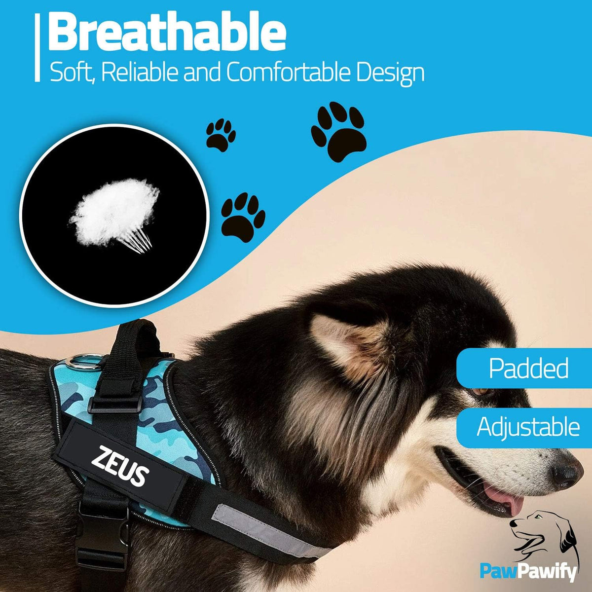 PawPawify Custom No Pull Dog Harness with Name and Phone Number, Heavy Duty Personalized Pet Vest to Prevent Tugging, Pulling, or Choking, Training and Walking (Green, XXL (85-140 LBS))