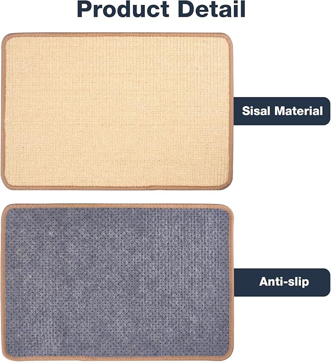 Uranshin Rabbit Scratching Pad,Natural Sisal Bunny Scratch Pad, Rabbit Kitten Cat Scratching Mats for Cages Chew Toys for Bunny Pet Cage Claws and Teeth Care for for Biting Sleeping Bedding Nesting