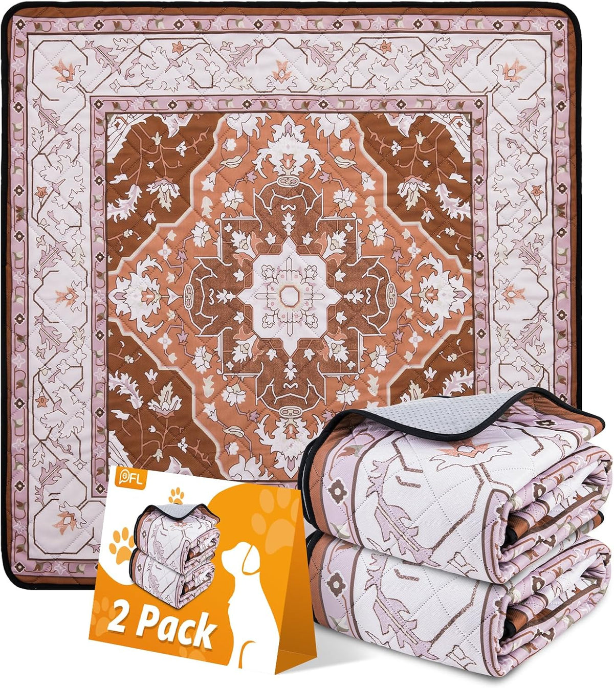 Washable Pee Pads for Dogs: 2 Pack Reusable, Waterproof & Leakproof Puppy Pad, Non-Slip Whelping & Potty Training for Floor, Playpen, Crate, Couch, 36x36