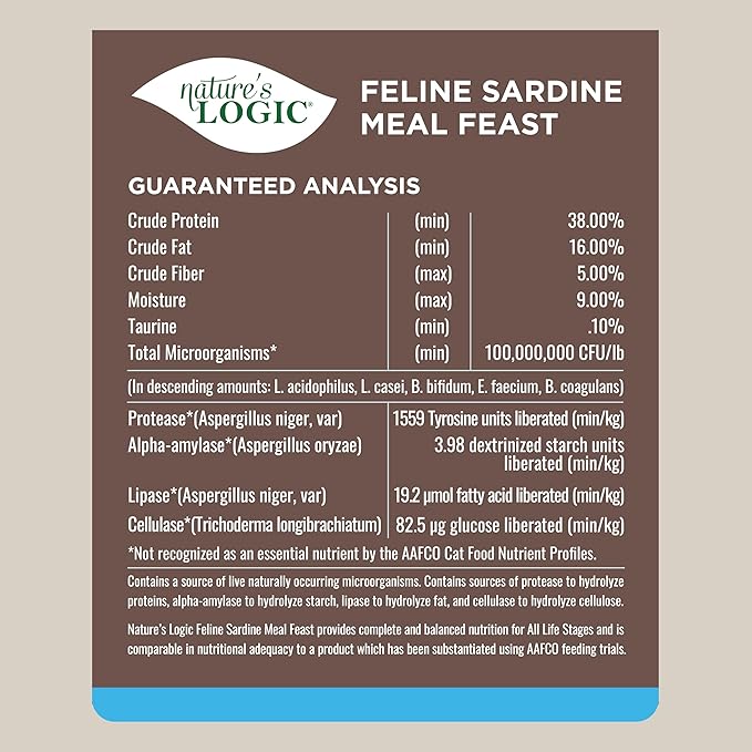Nature's Logic Sardine Dry Cat Food (1 Pack), 15.4 lb